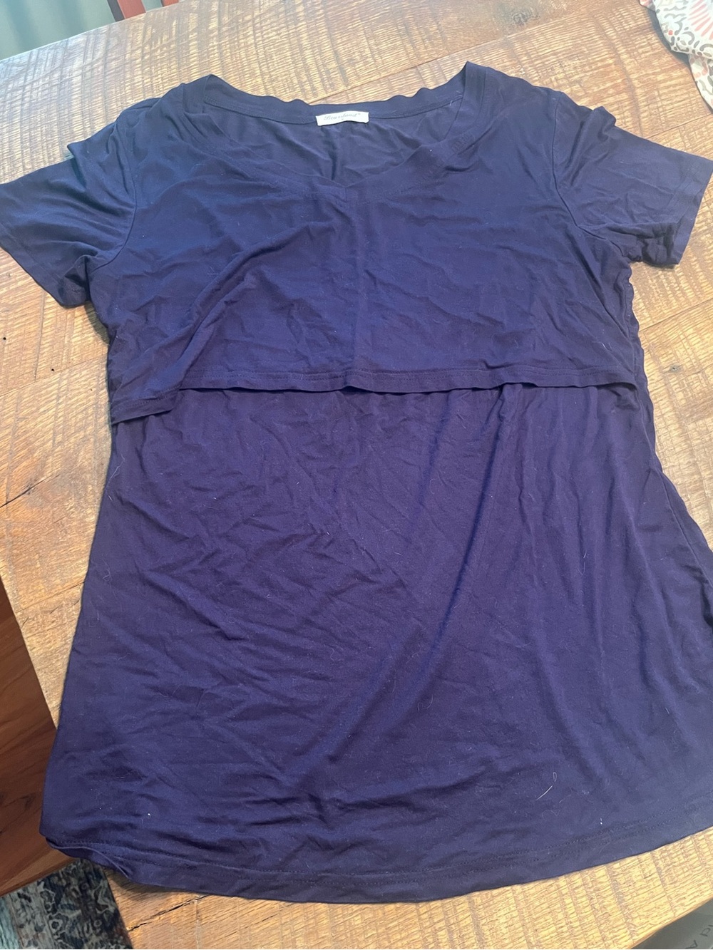 Nursing T-Shirt Top in Navy
